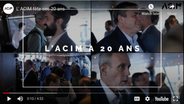 visionnez la vidéo réalisée à l'occasion des 20 ans de l'ACIM à Paris