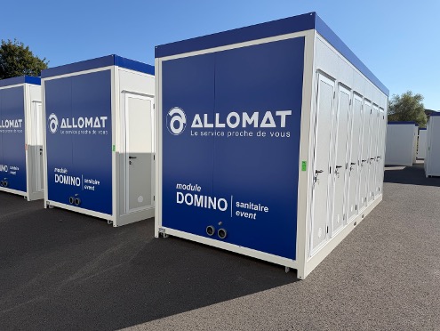 Modules Domino Sanitaire Event personnalisés aux couleurs d’Allomat